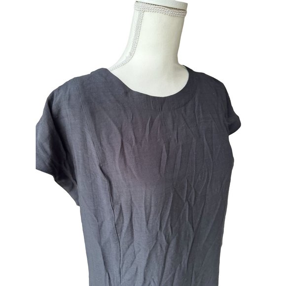 NINE WEST Black Drop Waist Ruffle Dress Size M - Picture 2 of 7